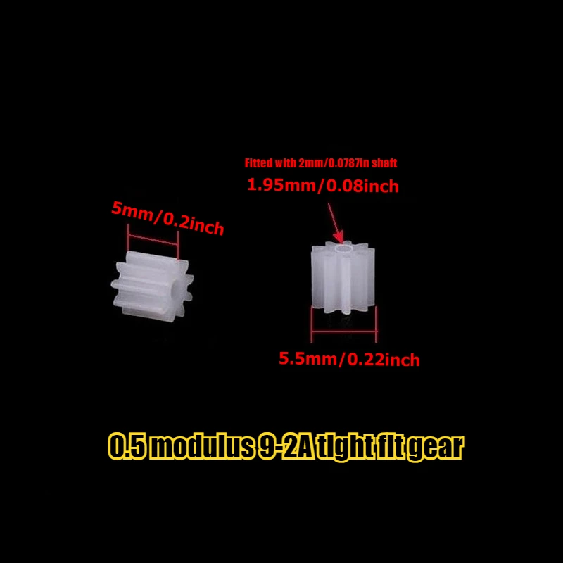 0.5 module plastic POM spur gears for main shaft with 7, 8, 9, 10, 11, 12, 13, 14, 15 and 18 teeth view 6