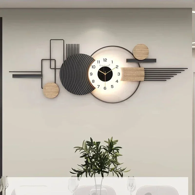 Fashion Silent Wall Clocks Led Art Mural Large Aesthetic Big Size Wall Watch Restaurant Relogio De Parede Living Room Decoration - Image 4
