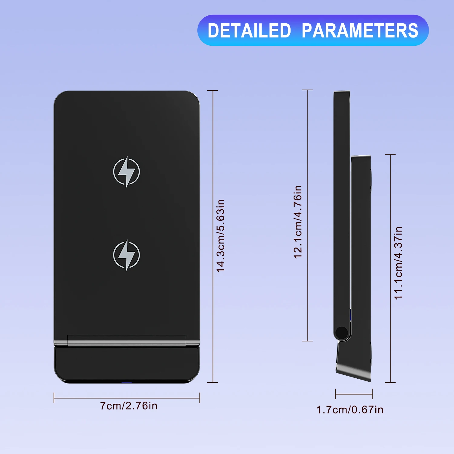 이중 코일 무선 충전기 접이식 휴대폰 거치대 (아이폰 16 15 14 13 12 Pro Max 삼성 샤오미 고속 충전 스테이션)