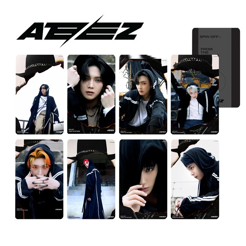 Ateez-男の子のための収集可能なカード,新しいアルバム,無限のスターカード,ロモポストカード,フォトカード,hongjoong seonghwa yeosang,8個