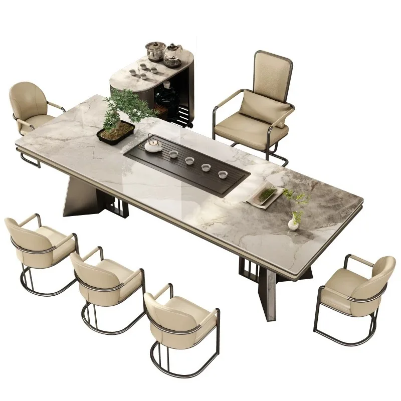 

Modern light luxury rock slab tea table, office reception