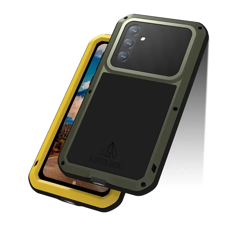 Image of Für Samsung Galaxy S25 S24 S23 Ultra Plus A54 A34 Hülle LOVE MEI Stoßfest Schmutzabweisend Wasserresistent Metall-Panzer-Cover Coque S24 FE