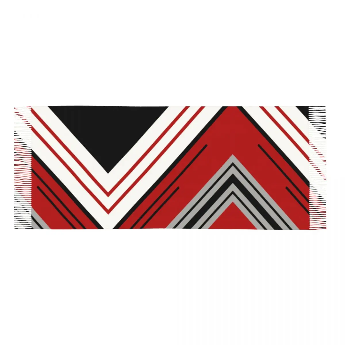 Diagonal Stripes Design Tassel Scarf Women Soft Elegant Abstract Geometric Pattern Shawls Wraps Lady Winter Scarves