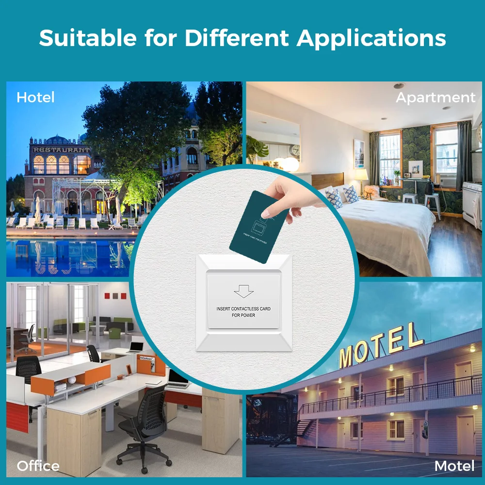 hiread Wall Access Control Energy Saving With 125KHz ID Card Like TK4100/T5577/EM4305 for Hotel Room electronic induction switch