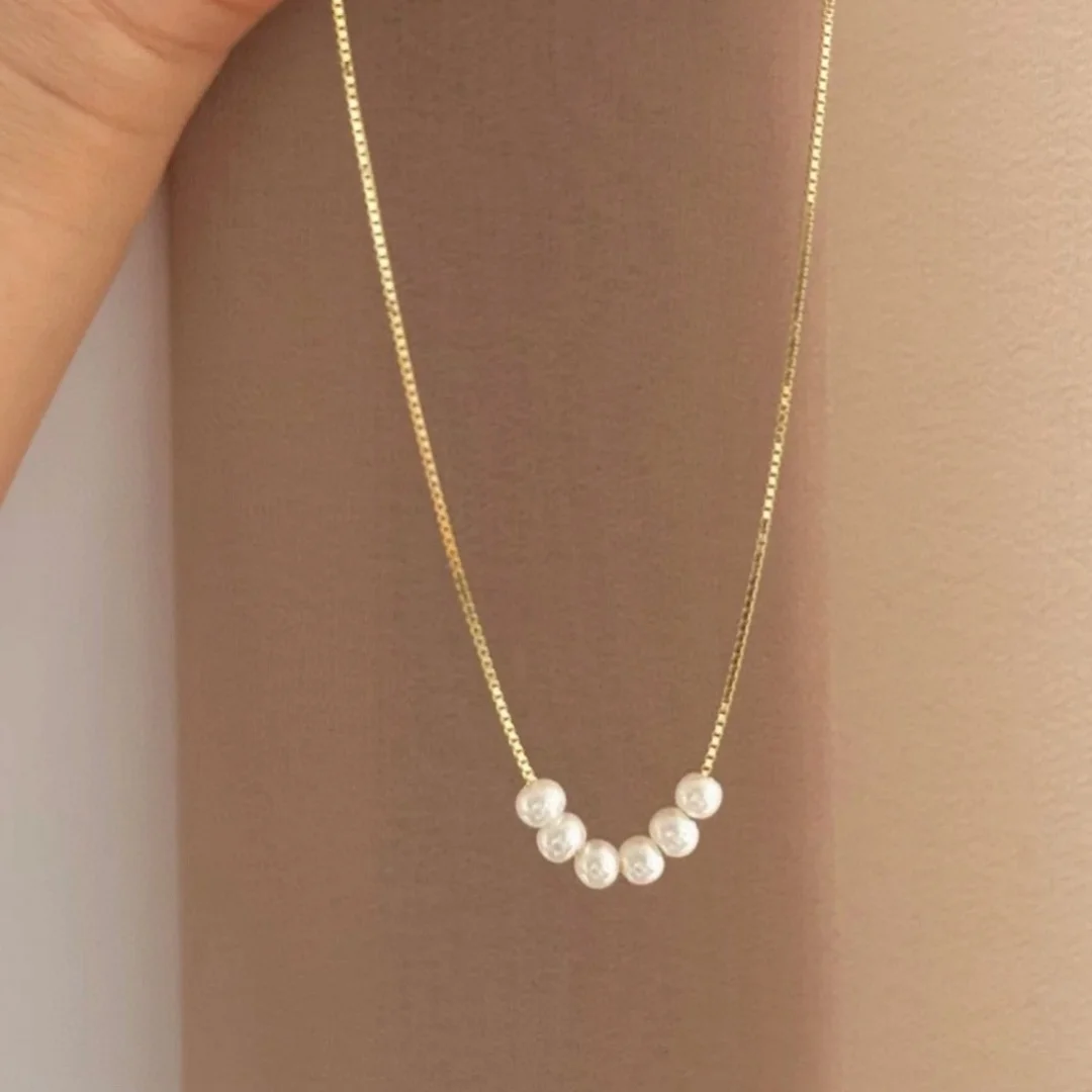 

DUTRIEUX Minimalism Smiling Natural Freshwater Pearl Necklace Women's Retro S925 Gold Plated Light luxury Choker Jewelry Gifts