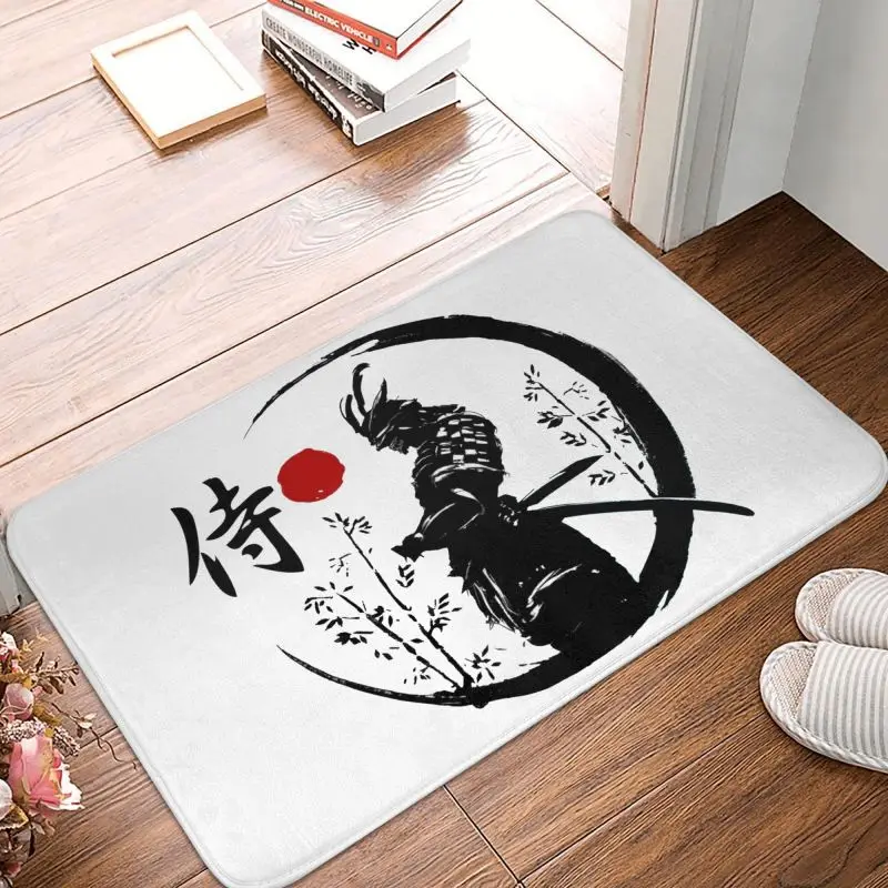 Japanese Samurai Warrior Doormat Non-Slip Bath Kitchen Mat Toilet Floor Door Entrance Carpet Rug