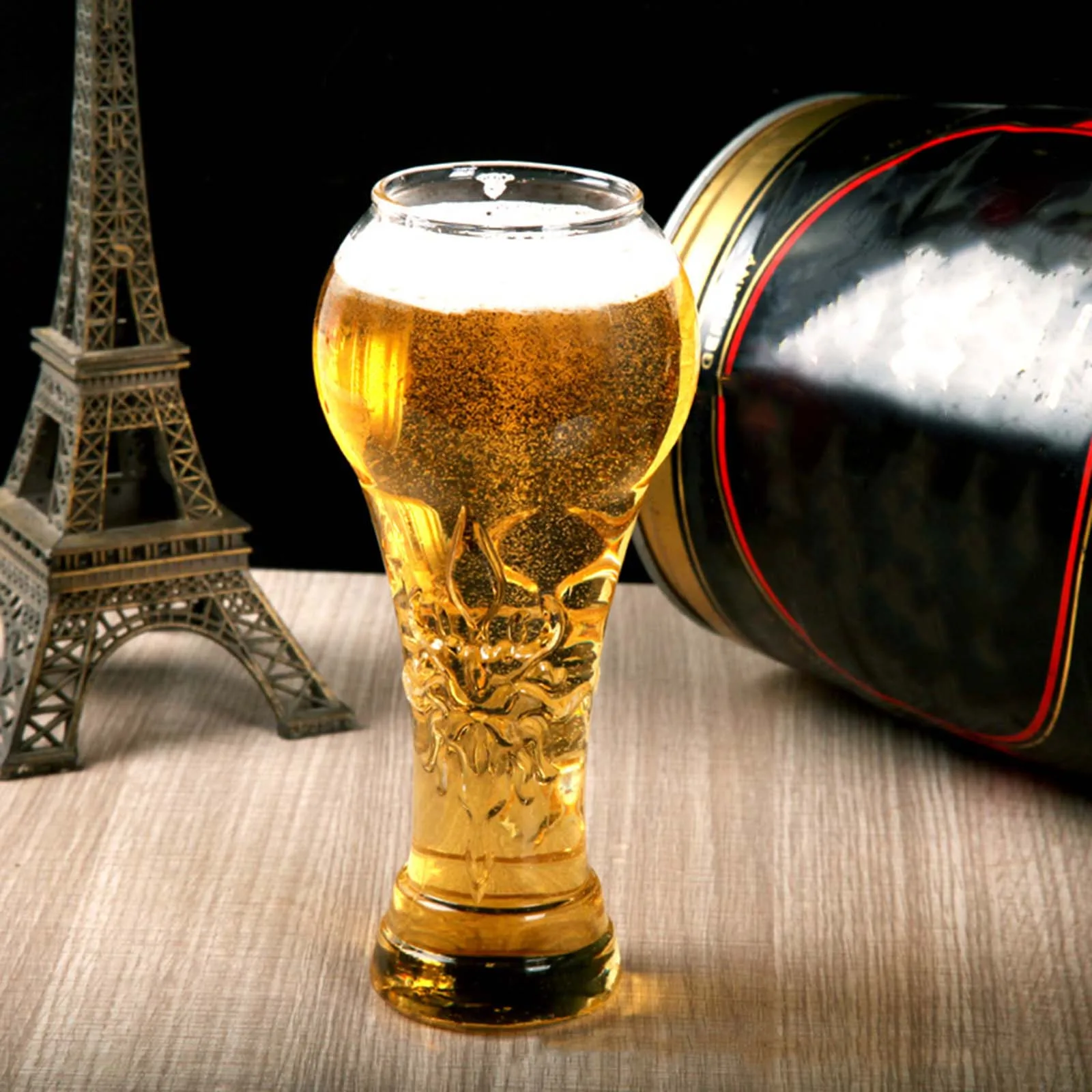 Trophy Shaped Beer Glass Collectors Item Soccer Themed Beer Cup Drinking Cups Football Gift for Men Dad Fathers Day & Game Day