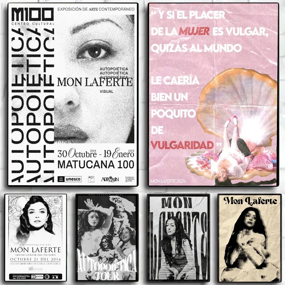 Álbumes musicales Mon Singer Laferte, carteles, cuadro sobre lienzo para pared, decoración para sala de estar, restaurante y cocina