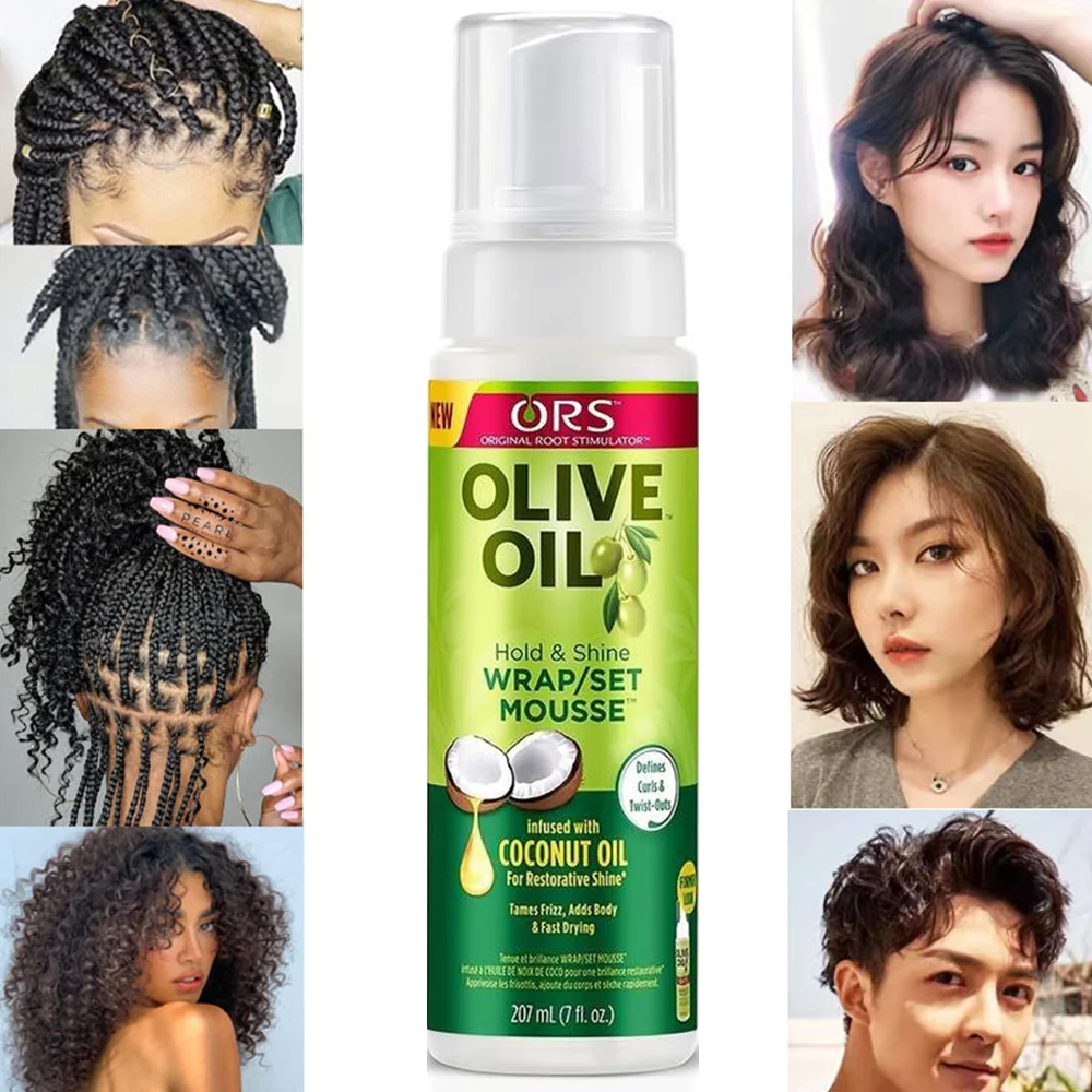 Curly Hair Mousse For Wigs Strong Hold ORS Olive Oil Hair Styling Mousse Anti-Frizz Hair Foam Mousse For Styling Hair Women Men