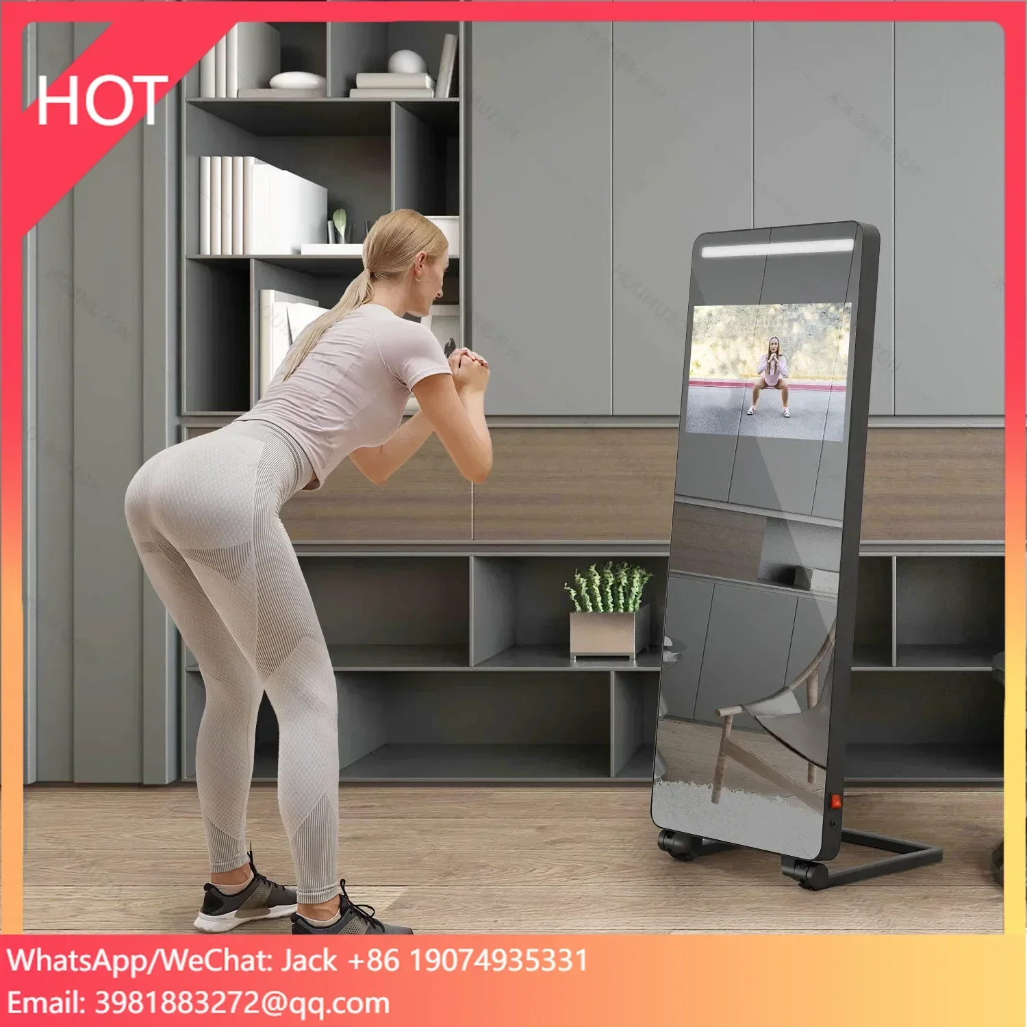 

Home Mirror 15.6 in display Fitness wifi connected smart mirror body building new fashion workout