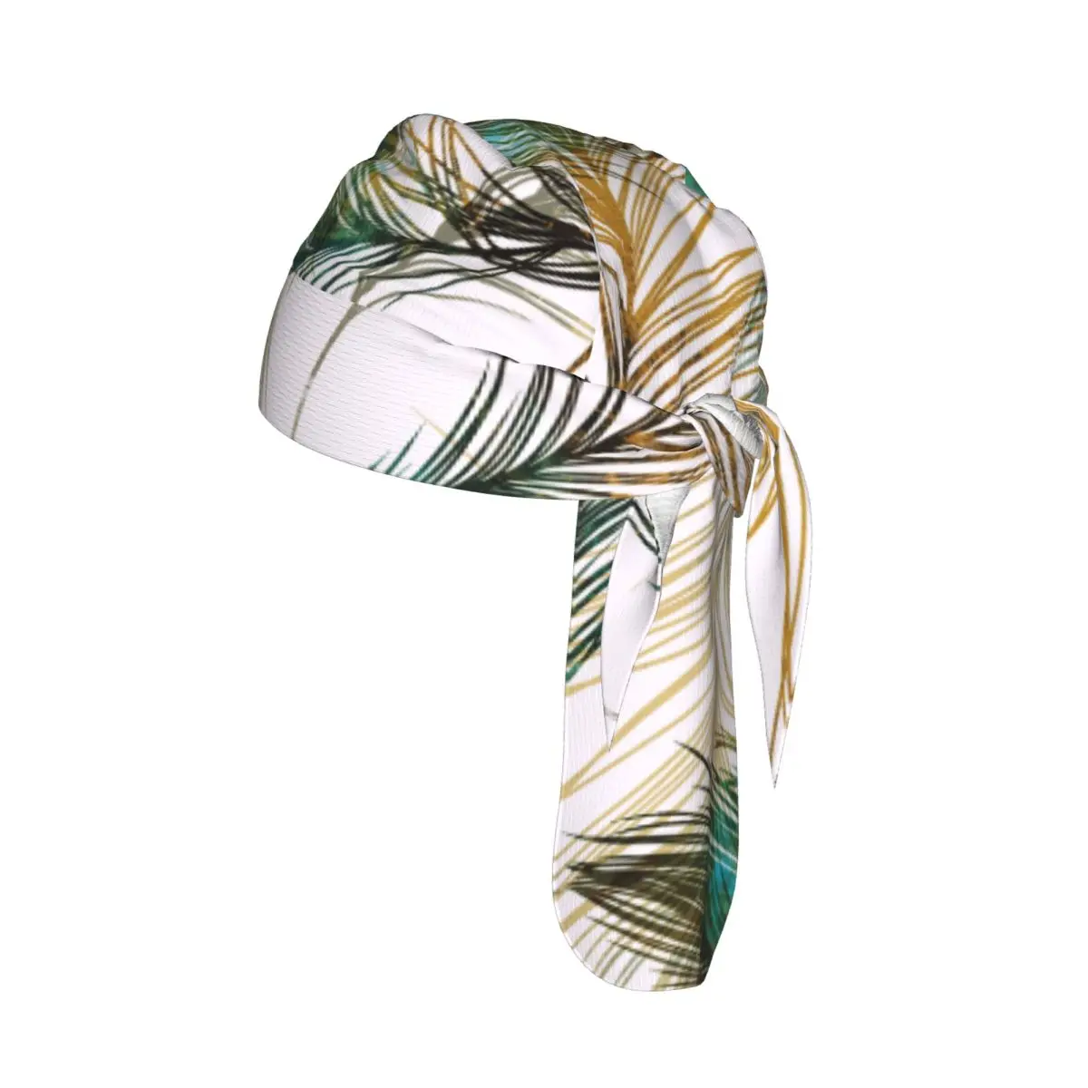 

Дышащая велосипедная шапка с узором из павлиньих перьев, быстросохнущая, в стиле акварели, велосипедный шарф-кепка