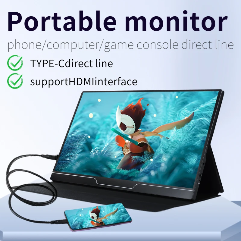 Go! 15.6 13.3 inch 1080P USB TypeC IPS FHD Screen Portable Monitor For Ps4 Switch Xbox Huawei Xiaomi Phone Gaming Laptop LCD