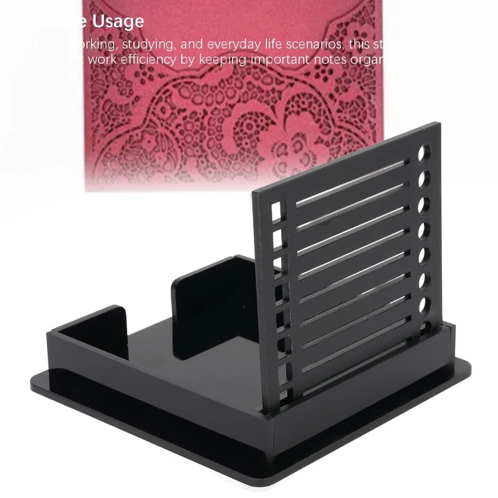 Efficient ABS Sticky Note Holder Black Reusable Sticky Pads Dispenser 3x3 Inch Notepad Holder Office Desk