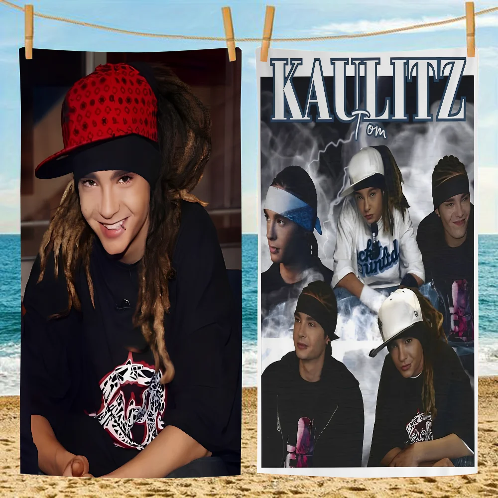 T-Tom K-Kaulitz T-Tokio H-Hotel Anime Beach Swimming Towel Soft Absorbent Washcloth Children's Gifts For Kids Travel Camping Gym