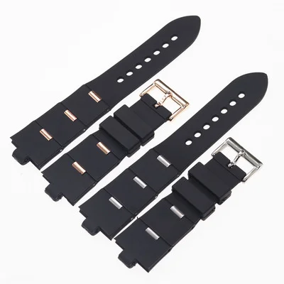 uhgbsd Rubber Watch Strap Replacement For Bvlg DP42C14SVDGMT Men Silicone Band 24mm 22mm Accessories Convex 8mm