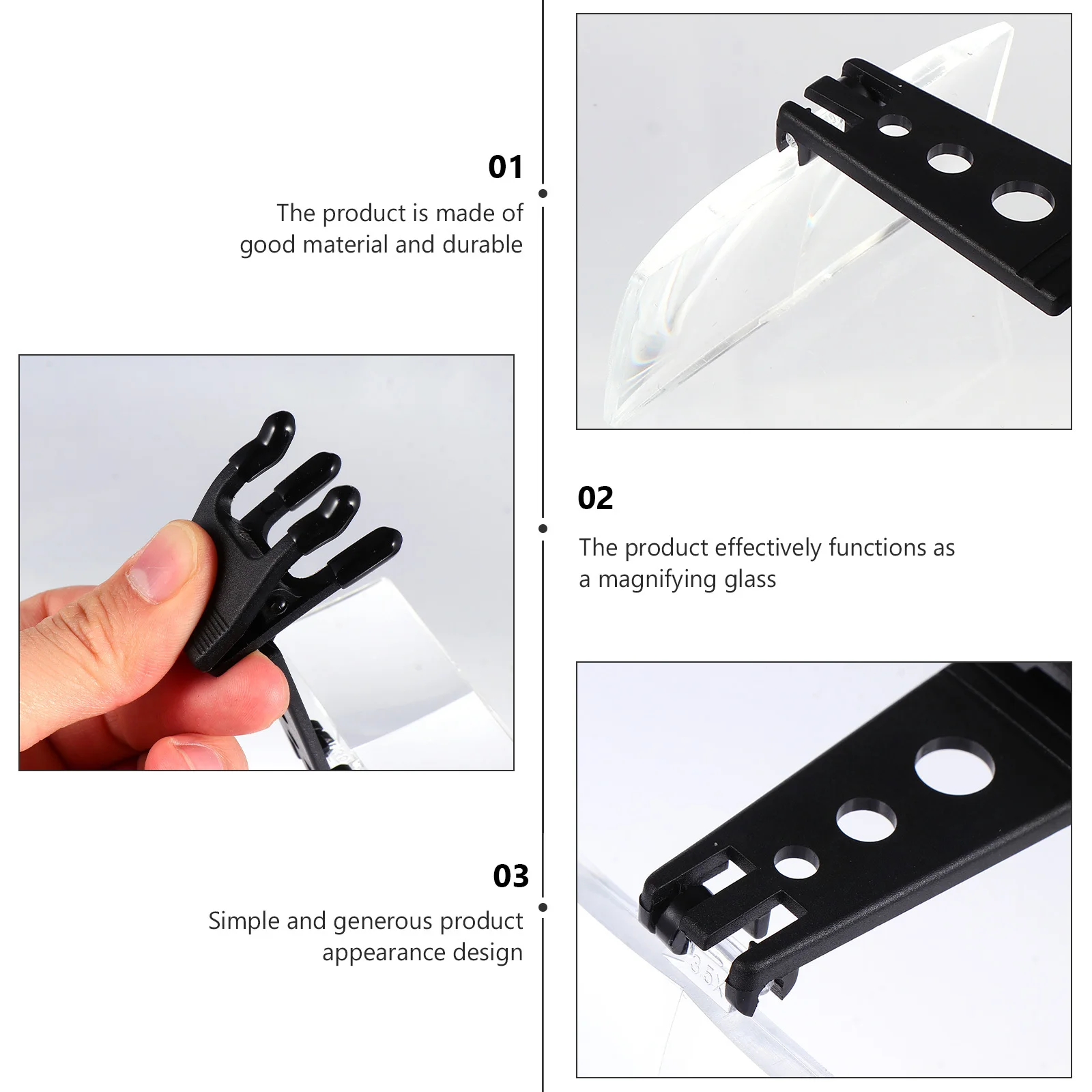 

1Set Practical Clip-on Magnifying Glass Simple Attractive Design Perfect for Reading Small Text and Fine Details