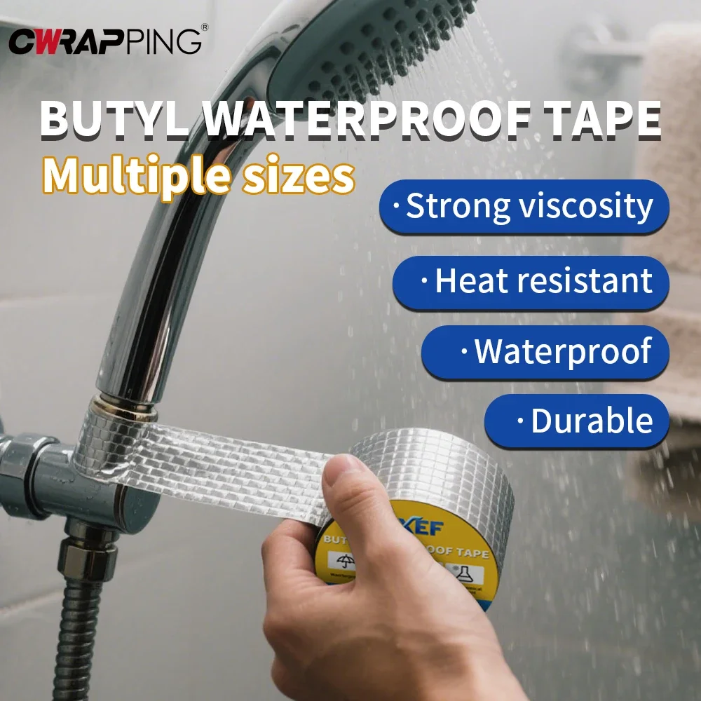 Fita adesiva de vedação butílica à prova d'água para campista, reparo de telhado automático, fita selada de alta resistência a altas e baixas temperaturas, acessórios para campista