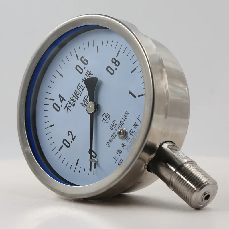Y-100BF stainless steel vacuum pressure gauge 0-1.6 MPa anti-corrosion steam water pressure gauge barometer barometer