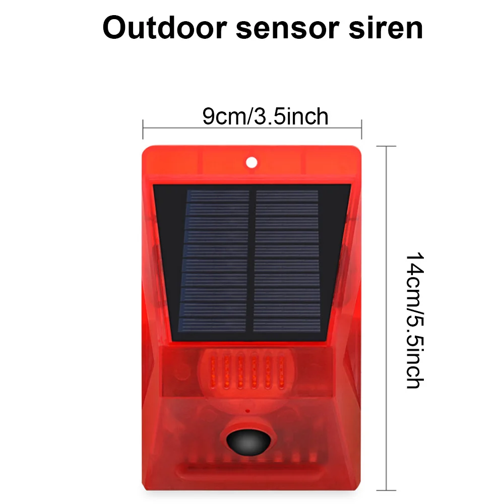 Solar Outdoor Sirene Fernbedienung Bewegungs melder Alarm, Regen und wasserdicht für Familien hof Farm Obstgarten Fabrik Lager