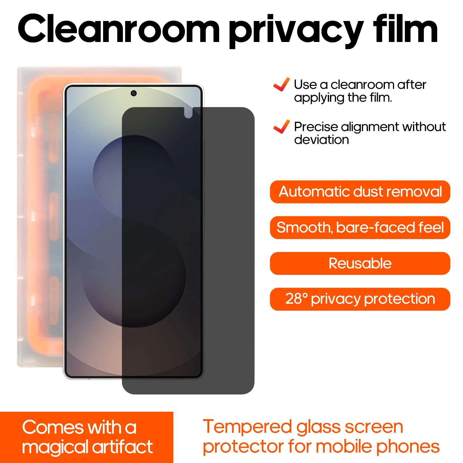 

CHAOYIDIAN FOR Samsung S25U S24plus S23plus S26U Dust-free Cabin Anti-peep Tempered Film Dust-proof and Anti-drop Film Artifact