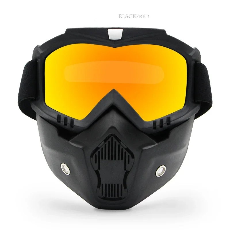 Men Women Ski Snowboard Mask Snowmobile Skiing Goggles Windproof Motocross Protective Glasses Safety Goggles with Mouth Filter