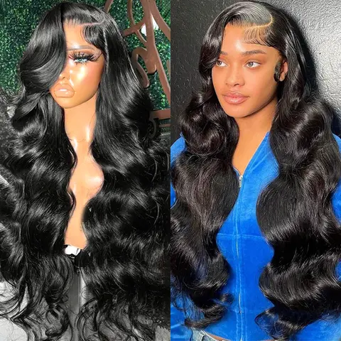 Body Wave 13x4 13x6 Lace Front Wig Human Hair Pre Plucked 200 Density with Baby Hair Natural Black 100% Human Hair Wig for Women