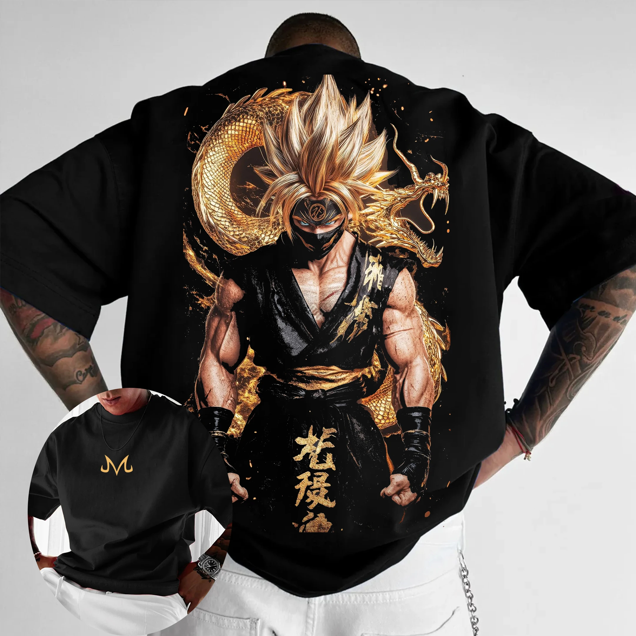 

2026 Summer Dragon Ball 40th Super Saiyan Gohan Black Gi 100% Cotton Back Print Vintage Casual Unisex T-Shirt ForFans