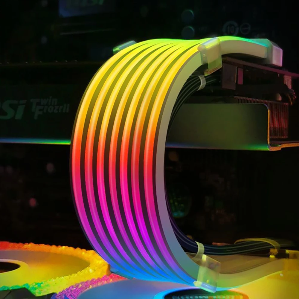 NEW RGB 8PIN/24PIN Motheboard Extension Cord Wire ARGB PC Case LED Light Bar 5V 3PINx2+4PIN Desktop Computer Lamp Strip Decor