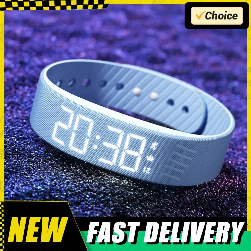 

Silent Wrist Shock Bands with Step Counter Pedometer Silent Vibration Alarm Watch Rechargeable for Heavy Sleepers Men & Women