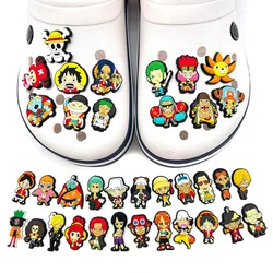 36pcs Anime One Piece Series Shoe Charms Luffy PVC Accessories Charms for Shoes Clog Buckle Slippers Decoration Kids Boys Gifts