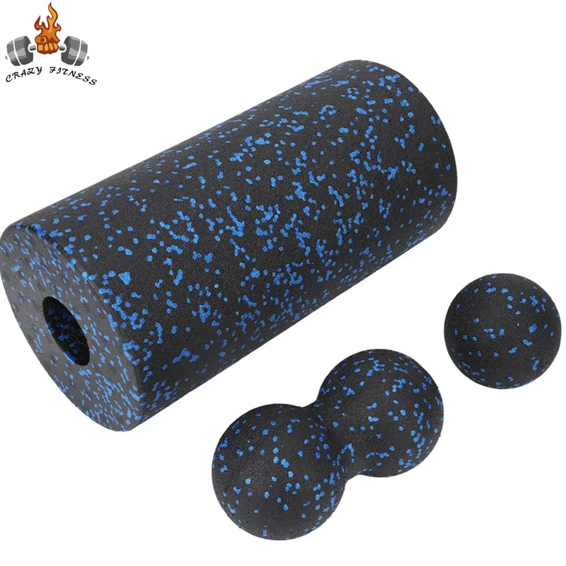 Rodillo de Yoga hueco para masaje, juego de pelota de cacahuete, columna de espuma EPP para Fitness, dolor de espalda, piernas, cadera, tejido