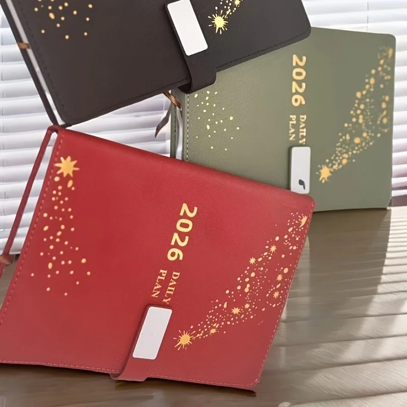 1 قطعة دفتر جلدي مغناطيسي خيار صفحة مزدوجة سميكة تقليد الجلود مكتب القرطاسية المدرسية الجدول الزمني #3