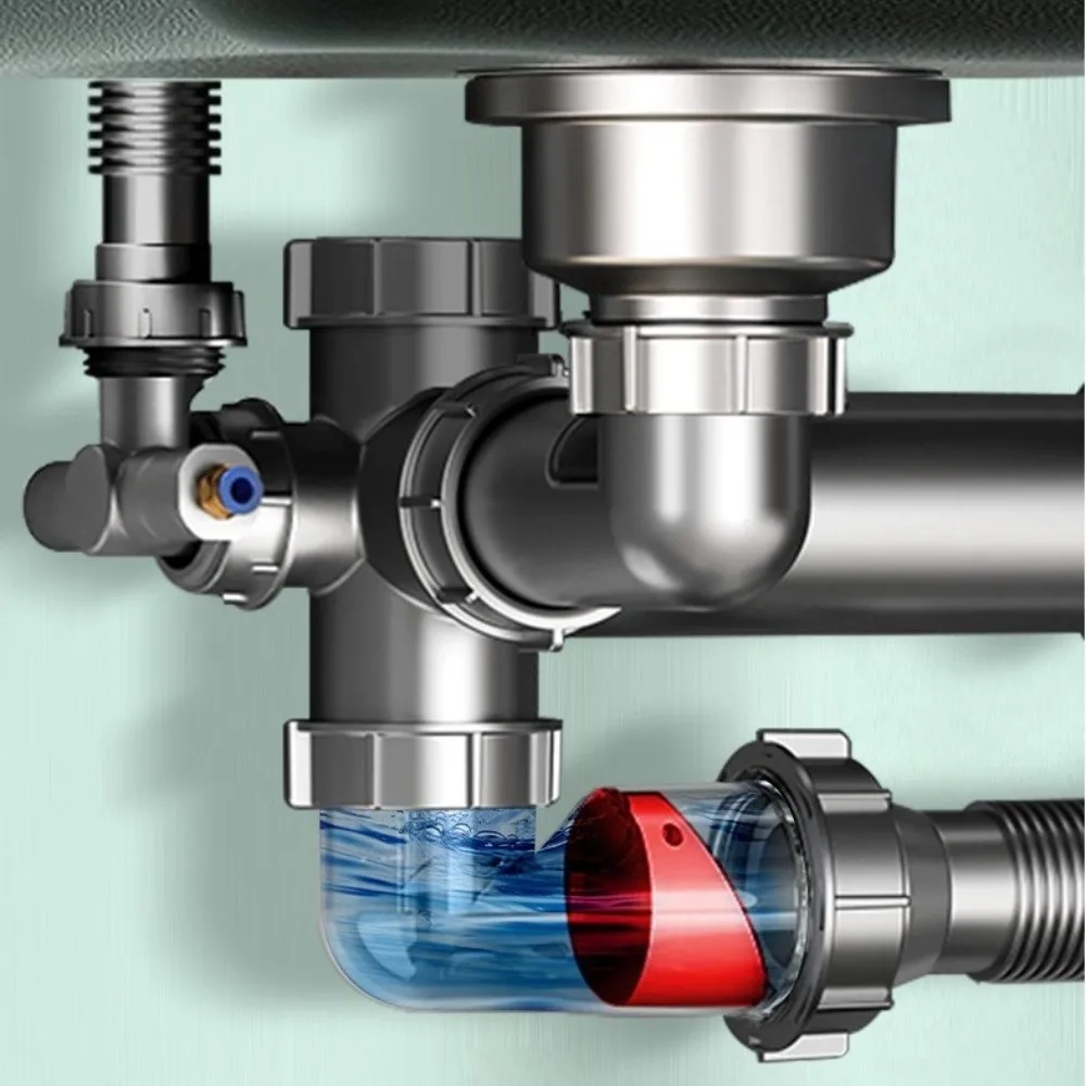 

plastic Wash Basin Drainage Pipe Kit Curved Tube Anti-Blocking Sink Drain Check Valve Odor Proof Fast Connection