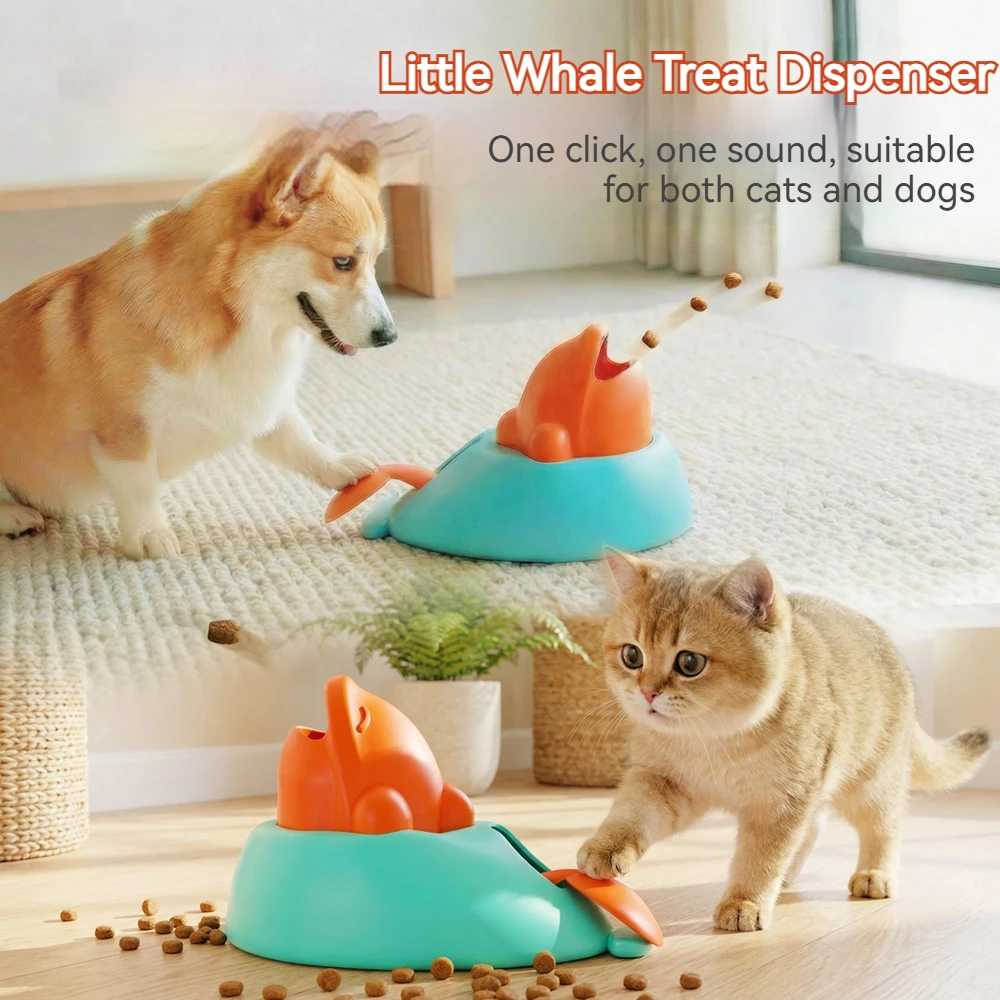 Little Whale Interactive Pet Toy Slow Feeder Food Puzzle Dispenser IQ Training Snack Launcher for Dogs And Cats Pet Supplies