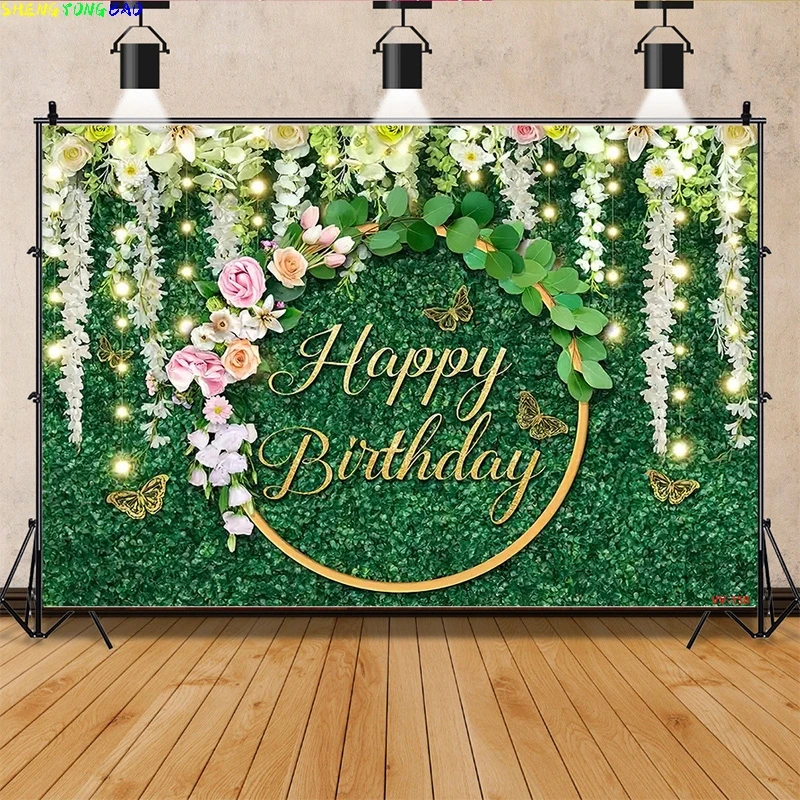 Vinyl Custom Valentine's Day Photography Backdrops Props Lover Rose Flower Wall Wedding Heart Happy Birthday Background AL-18