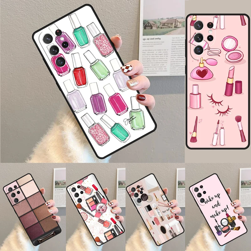 Cover For Samsung Galaxy S24 Ultra S21 S22 S8 S9 S10E Note 10 20 Plus FE S23 rushes Eyeshadow Makeup Set Phone case Coque