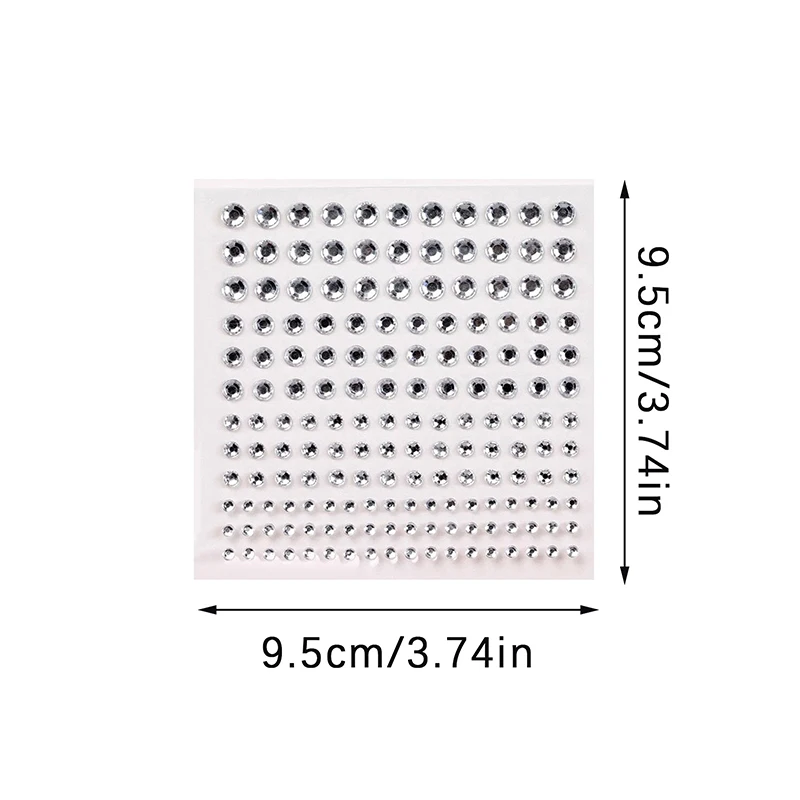 1/2 Sheet Fashion Face Rhinestone Crystal Stickers Shiny 3D Diamond Gems Decals Flatback Self Adhesive Eyebrow Eyeshadow Sticker