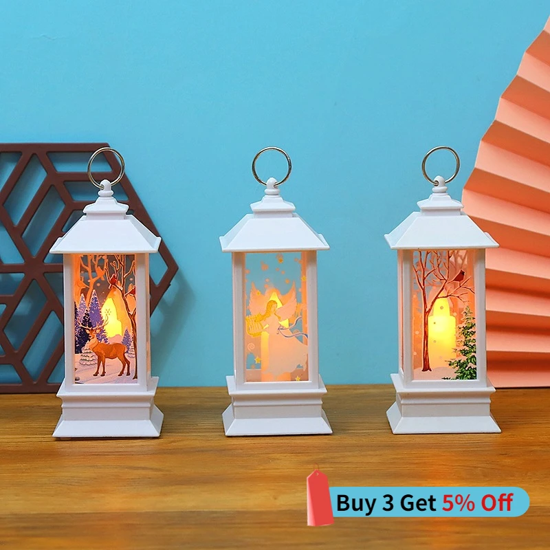 

Christmas Lantern Light LED Night Lights Battery Powered Warm Light Christmas Tree Decoration Navidad Gift for Kids Home Decor