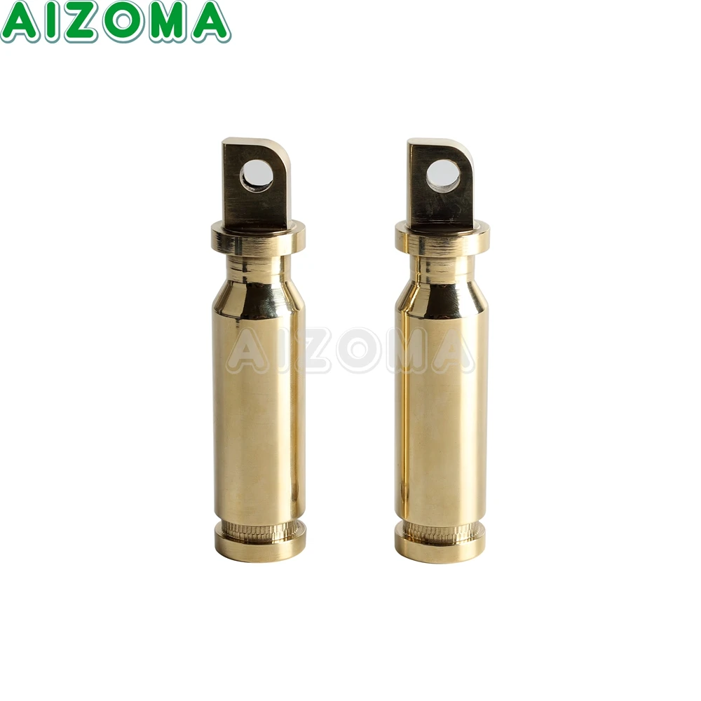 Solid Brass Universal 10mm Male Mount Footpegs Footrest For Harley Chopper Bobber Old School Dyna Softail Touring Sportster XL