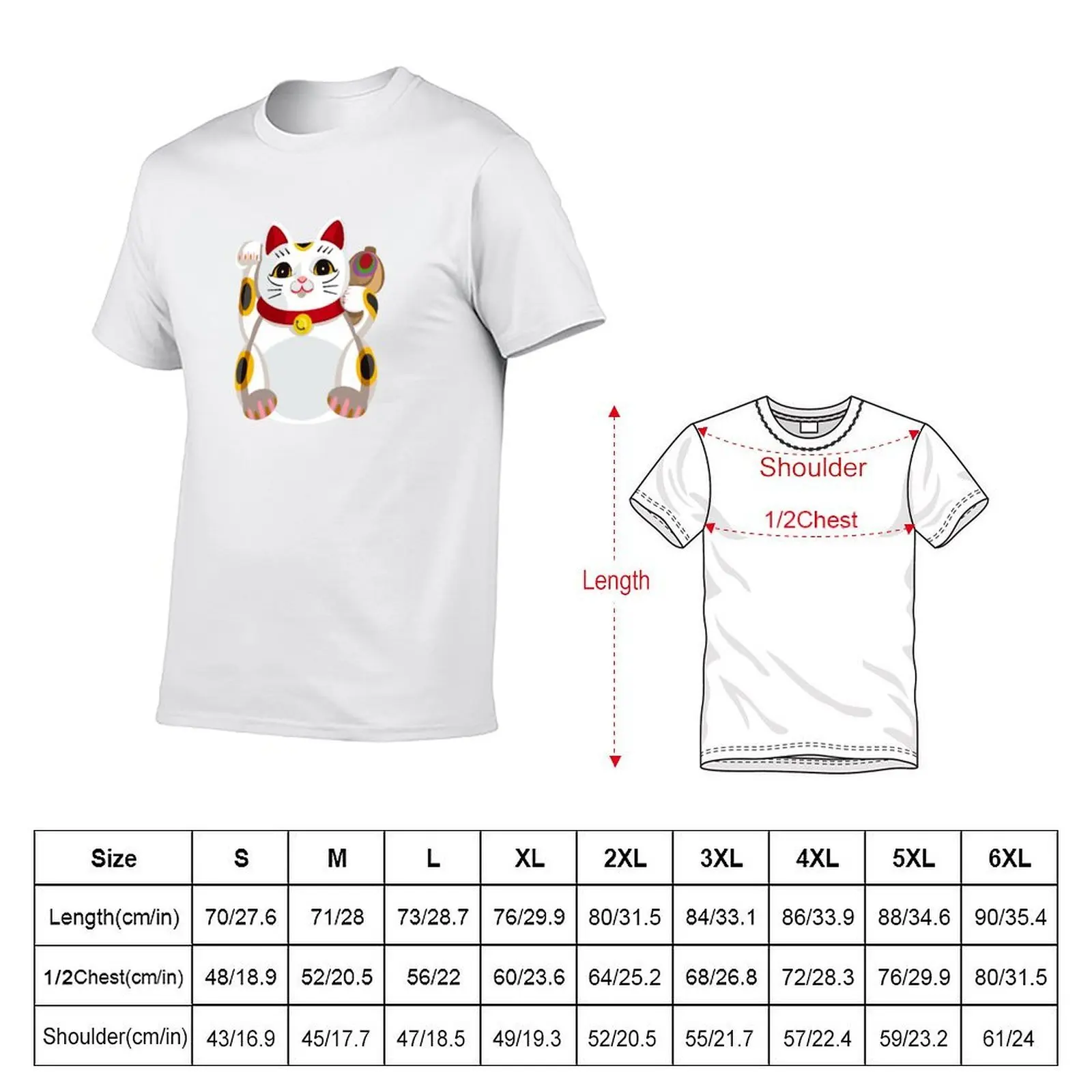 Cute kawaii White Japanese lucky cat art T-Shirt anime tshirt essential t shirt cotton tshirt 100% T-shirt