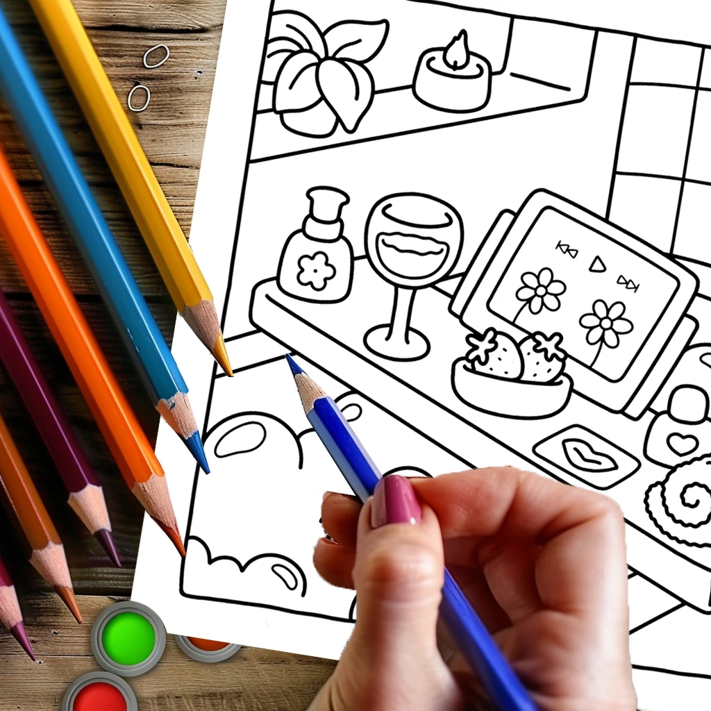 28 صفحة كتاب تلوين على طراز الحب للبالغين |   كتاب التلوين، لوازم الرسم لعيد الميلاد وعيد الشكر