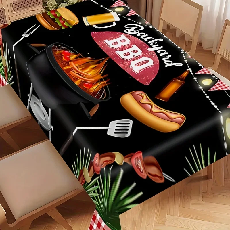 A tablecloth, backyard barbecue party tablecloth - Red checkered design, suitable for outdoor gatherings and picnics