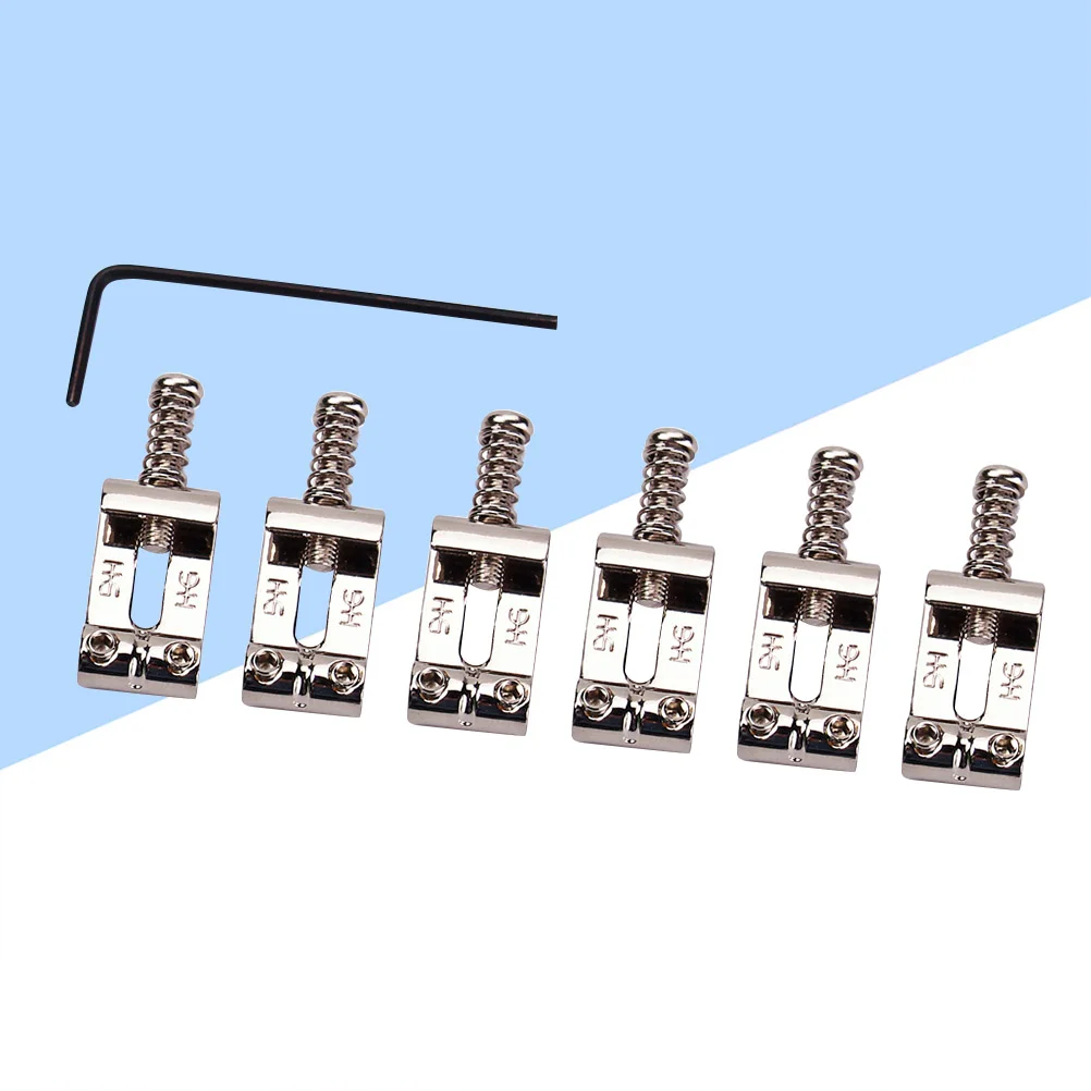 

6pcs Vintage Roller Saddle Guitar Bridge String Saddles for Electric Guitar GAQ06 (Silver) Bridge Roller