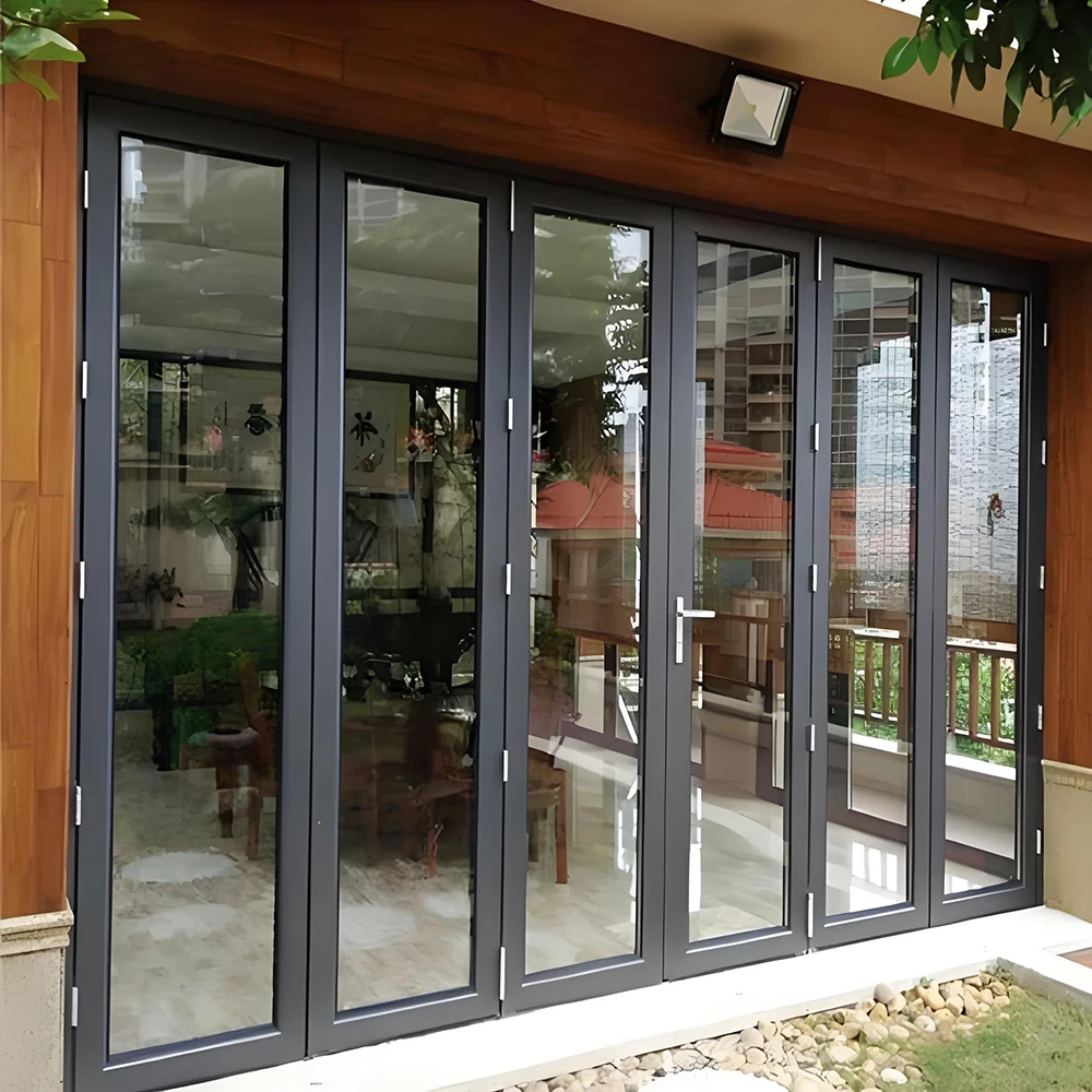 

Folding Door Interior Sliding Front Entry Accordion Doors With Screen For Room Custom Aluminum Double Glaszed Home Decor