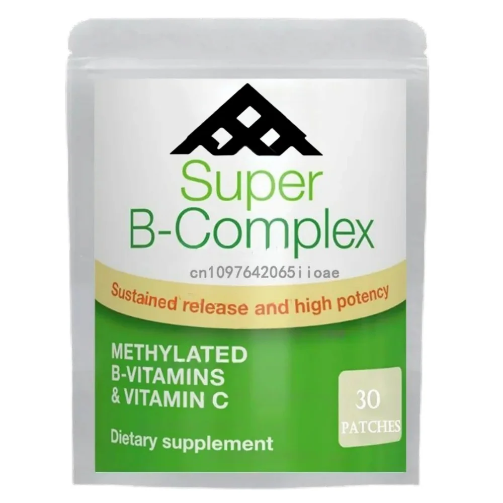 

30 пластырей Super B Complex Метилированные витамины B Трансмические пластыри для поддержки энергии, настроения, иммунитета и здоровья