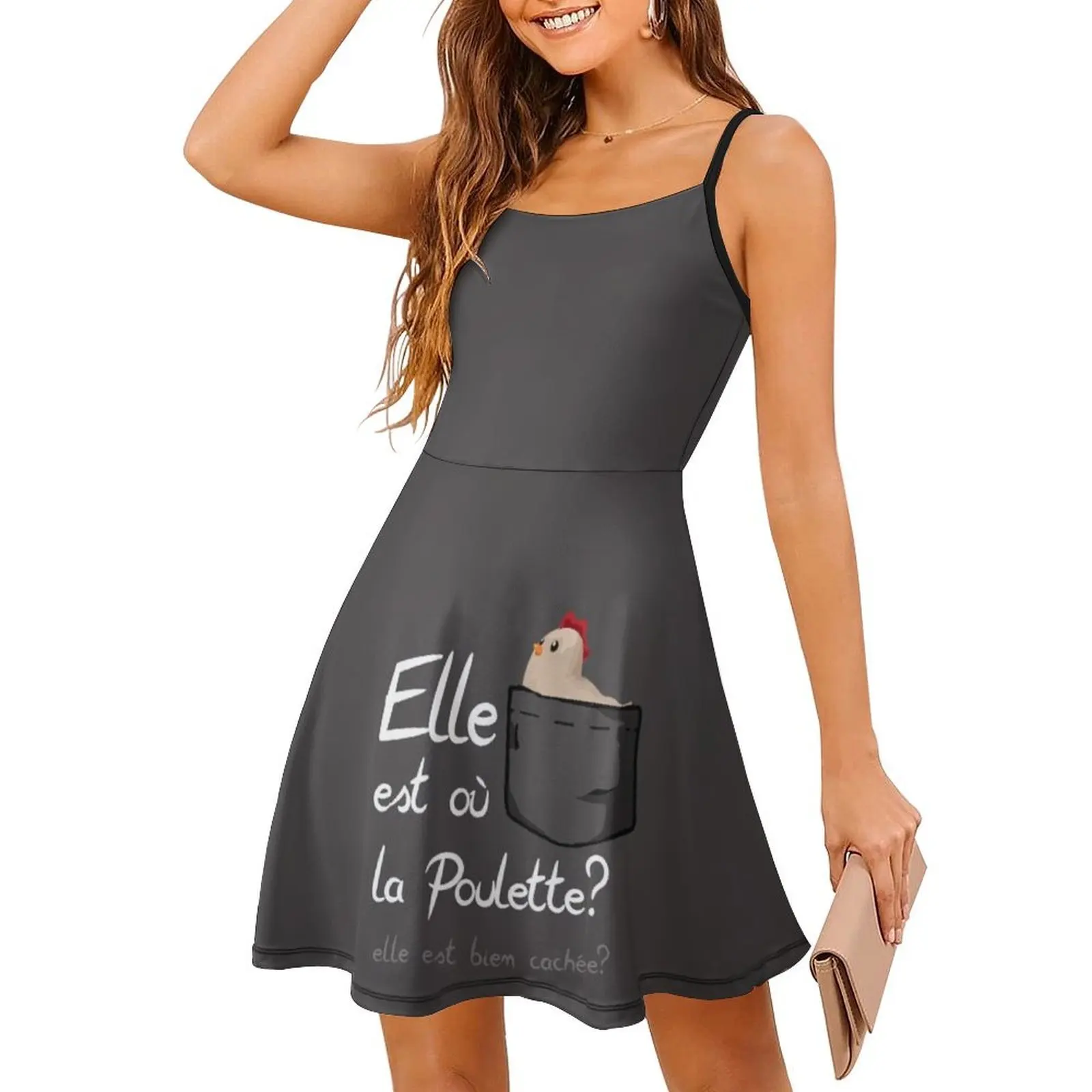 فستان حفلات نسائي مخفي جيدًا ملابس الشارع الشهير ملابس نادي مطبوعة عصرية للسيدات سلسلة Kadoc اقتباس فكاهة عبارة عن أنثى