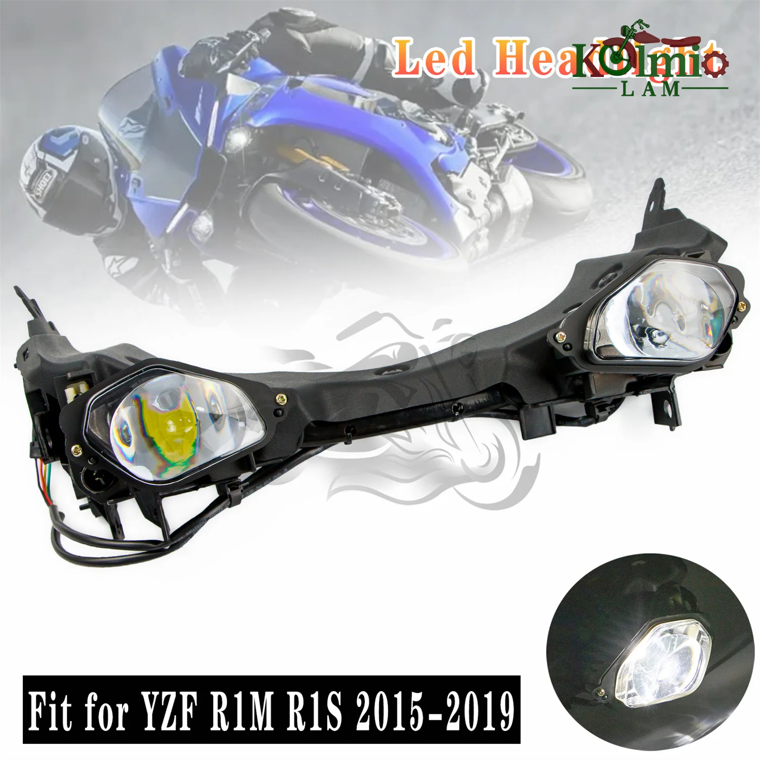 

Led Head Light Fit For YAMAHA 2015 - 2019 YZF-R1 R1M R1S Motorcycle Headlight Front Headlamp Assembly YZF R1 1000 2016 2017 2018