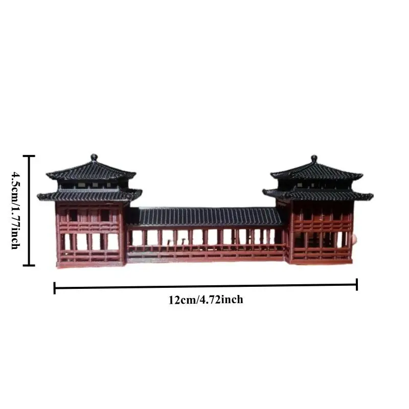 1pcs Mini Promenade Bridge Chinese Ancient Architecture Landscaping Ornament Desktop Decoration Models for Bonsai Aquascape Fish