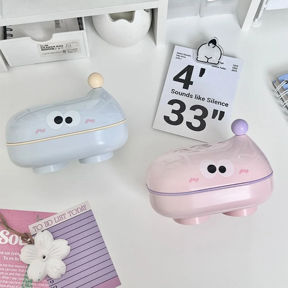Hight Quality Cartoon Soap Box Holder Transparent Wall Mounted Soap Dish Drainable Container Soap Rack Bathroom