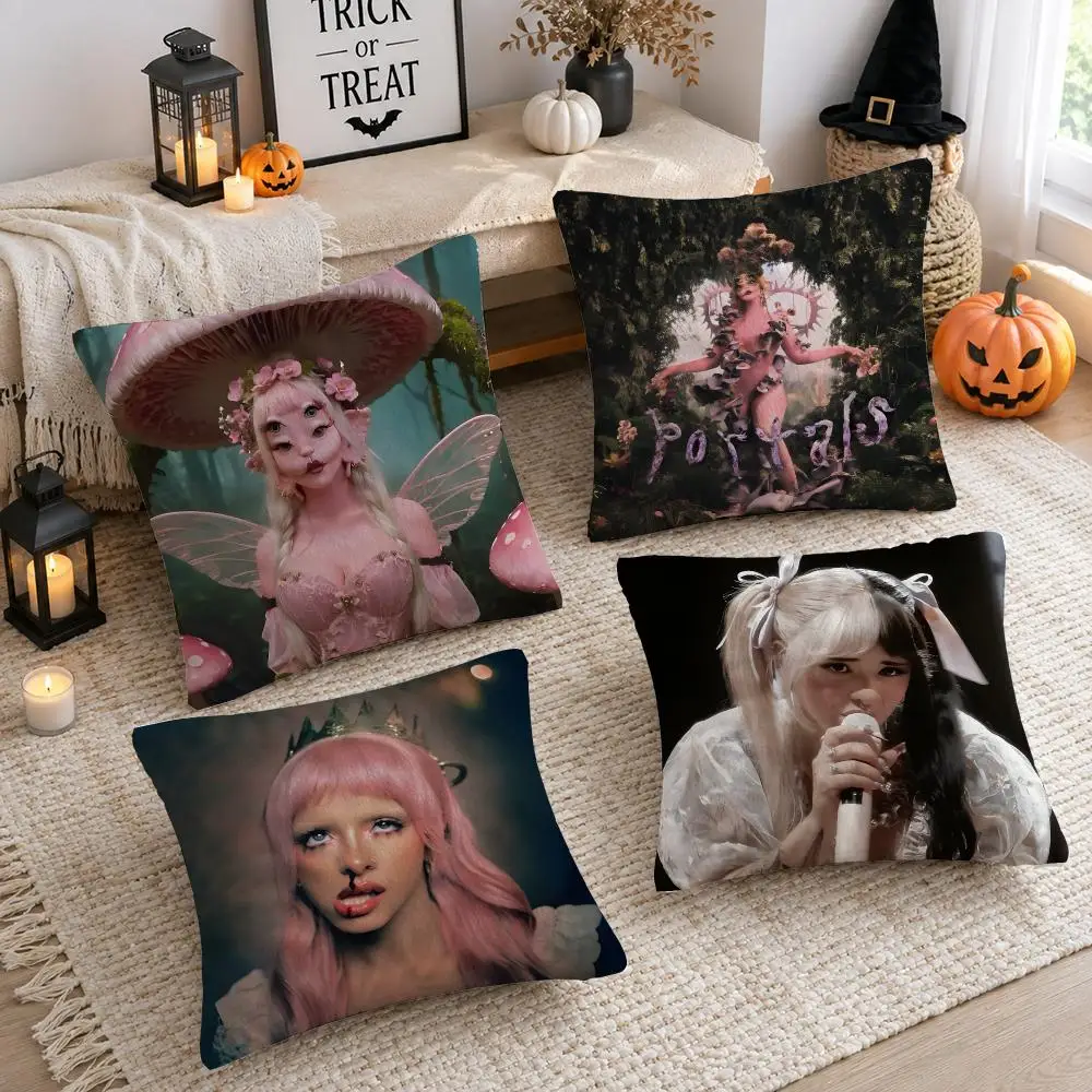 M-Melanie M-Martinez American Singer Cushion Cover Plush Decorative Pillow Case With Hidden Zipper Cutecore Room Decor For Home